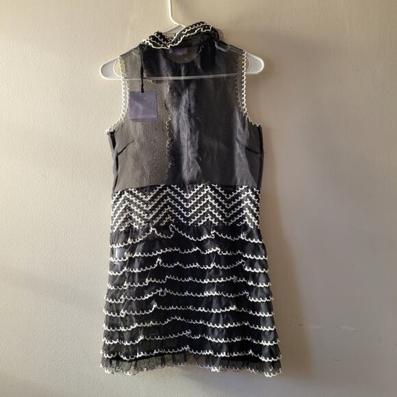 RED Valentino Black and White Chevron Dress - Picture 6 of 13